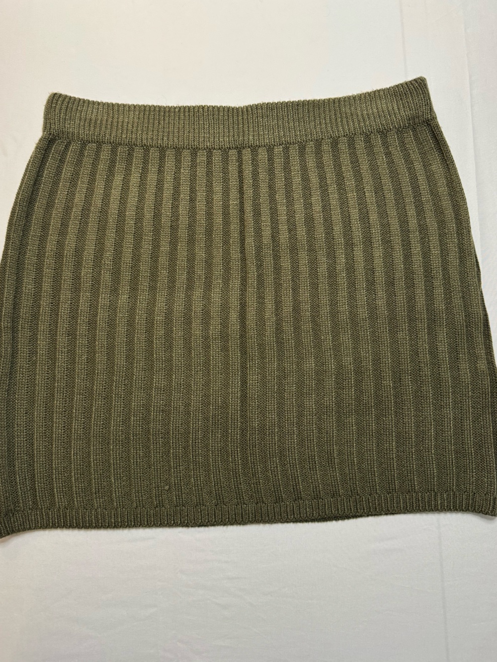 Hera Collection Olive Ribbed Mini Skirt